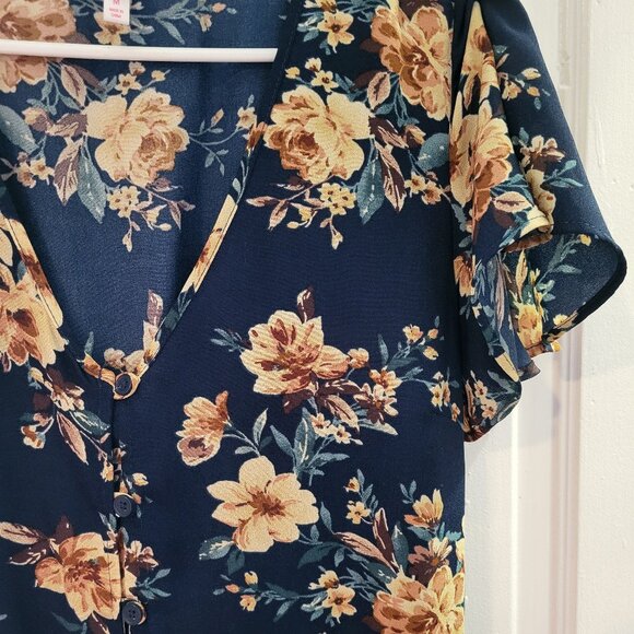 Xhiliration Floral Mini Dress Size M - Picture 3 of 5